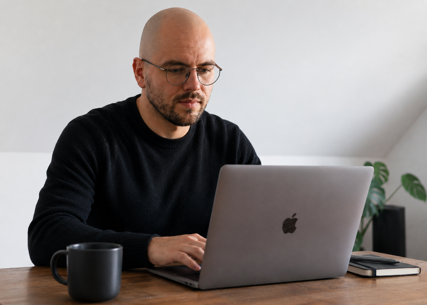 Louis Le Mauff au travail